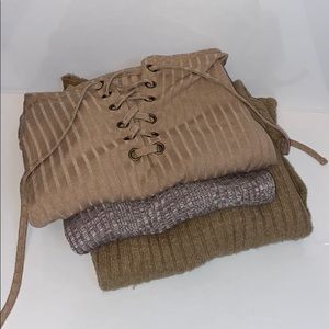 Bundle of 3 Forever 21 Tan sweaters